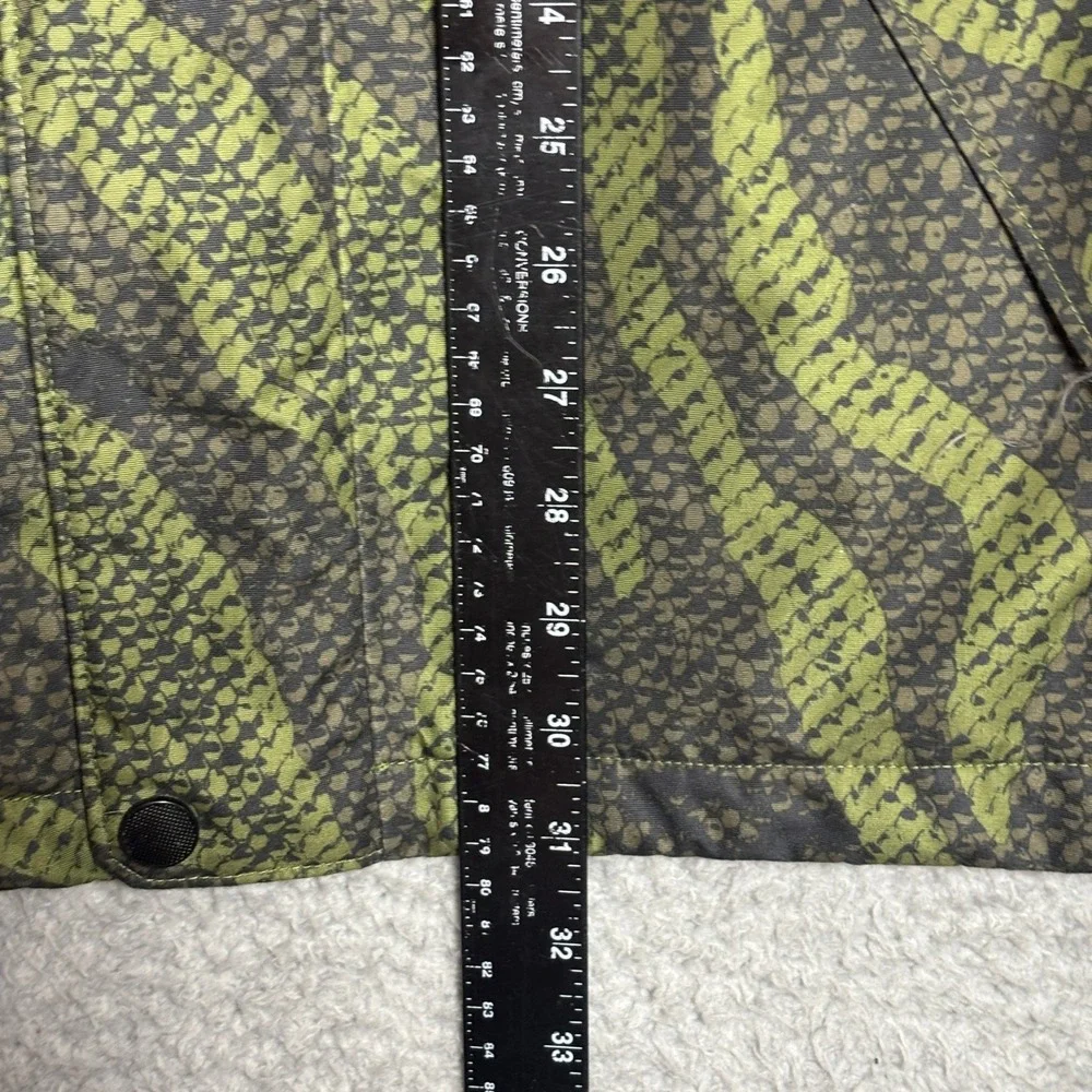 The North Face Mens Green Snakeskin Print Hooded Shell Jacket Size M 1843